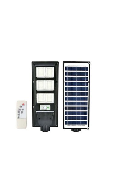 dalimag Solar Street LED Lamp with Motion Sensor, 300W, Remote Control, Mounting Bracket, Matte Black