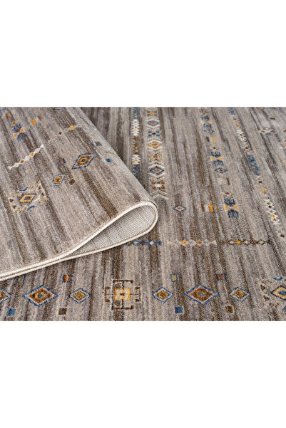 Moqa A Different Carpet Anadolu 4006 Gri Otantik Desenli Halı - Antialerjik, Pamuk Taban, 6 mm Hav Yüksekliği