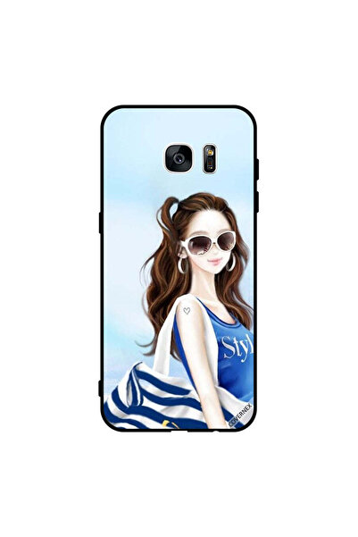 Covernex غطاء حماية لهاتف سامسونج جالاكسي إس 7 إيدج - نمط قميص أزرق