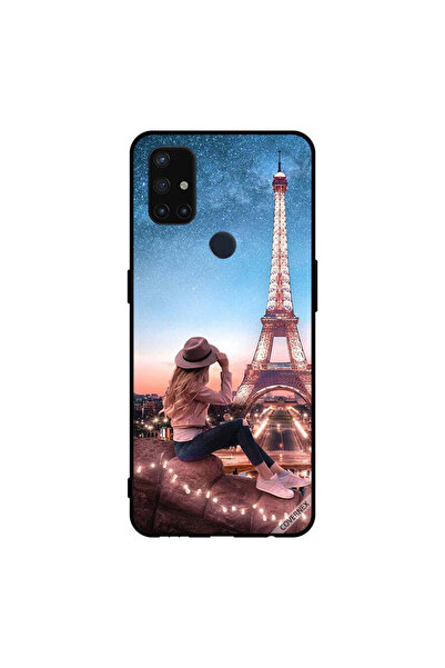 Covernex غطاء حماية لهاتف Oneplus Nord N10 5G، فتاة قبعة بنية اللون وبرج إيفيل