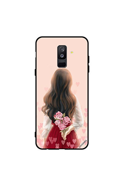 Covernex غطاء حماية لهاتف سامسونج جالاكسي A6+ (2018) فتاة تخفي الزهور