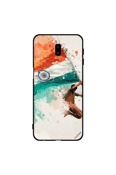 Covernex غطاء حماية لهاتف سامسونج جالاكسي J6+ يحمل علم الهند أثناء الطيران