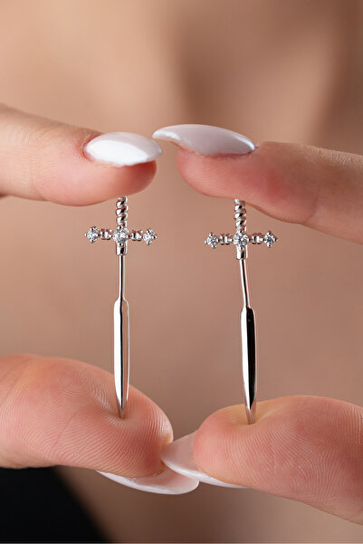 Silvano Jewelry 925 Ayar Gümüş Kılıç Küpe