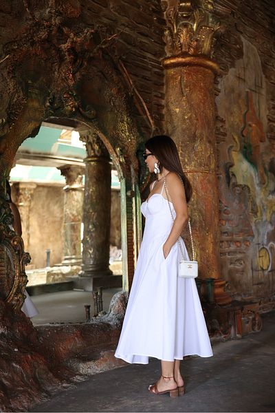 Özge Özgenç Strappy Chest Gloplu Midi Dress