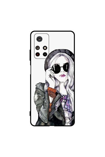 Covernex غطاء حماية لهاتف بوكو M4 برو - أسود - قلم زجاجي - فتاة لطيفة