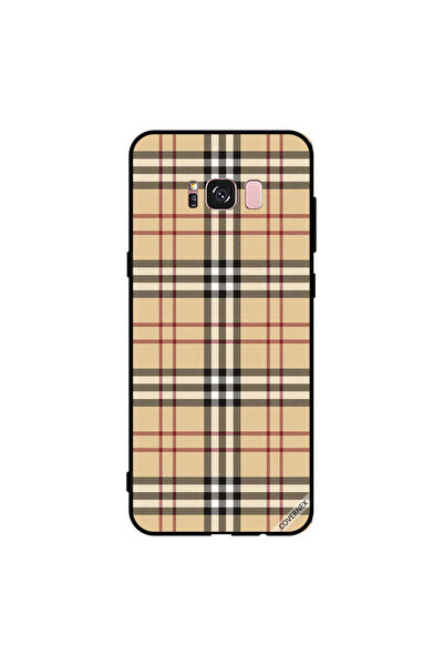 Covernex غطاء حماية لهاتف سامسونج جالاكسي S8+ بخطوط حمراء وسوداء على القماش