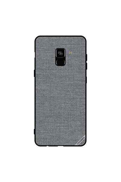 Covernex غطاء حماية لهاتف سامسونج جالاكسي A8+ (2018) بنمط قماش رمادي