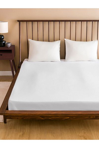 LC Waikiki Plain Cotton Elastic Double Bed Sheet 160X200X30 cm