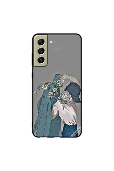 Covernex غطاء حماية لهاتف سامسونج S21 FE، فتاة ترتدي معطفًا مزهرًا