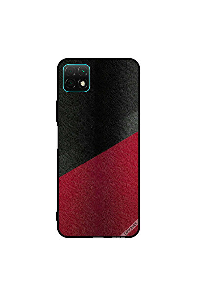 Covernex غطاء حماية لهاتف هواوي نوفا Y60 بنمط جلدي أسود وأحمر