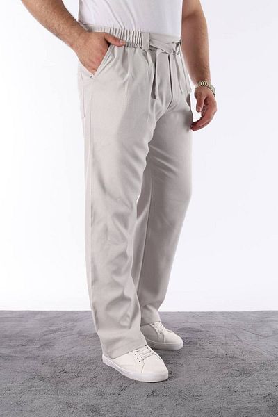STOCX Men's Gray Color Stylish Tie-Up High Waist Loose Cut Trousers