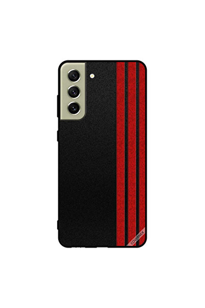 Covernex غطاء حماية لهاتف سامسونج S21 FE بثلاثة خطوط عمودية حمراء