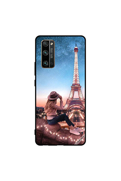Covernex غطاء حماية لهاتف Honor 30 Pro - فتاة قبعة بنية وبرج إيفيل
