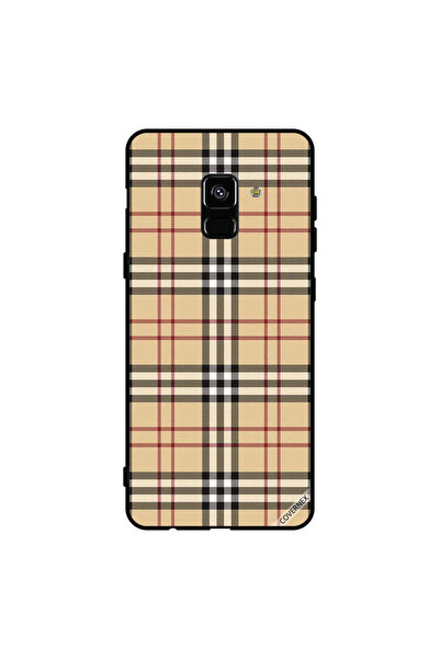 Covernex غطاء حماية لهاتف سامسونج جالاكسي A8+ (2018) بخطوط حمراء وسوداء على ا...