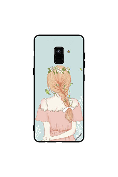 Covernex غطاء حماية لهاتف سامسونج جالاكسي A8+ (2018) بفتاة واقفة تبدو لطيفة