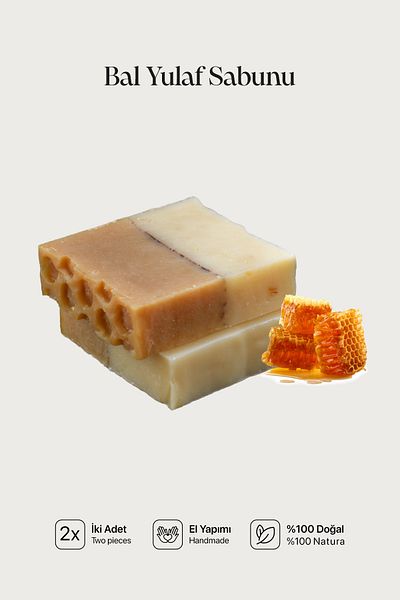 Cageartstudio Natural Honey Oatmeal Soap 2 Pack - 100% Handmade and Natural, Skin Friendly, Chemical Free (2 Pieces)