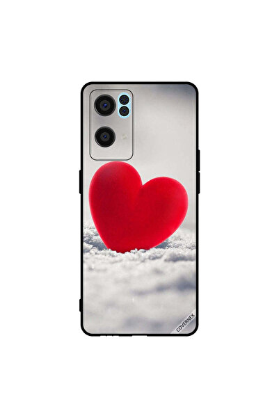 Covernex غطاء حماية لهاتف Oppo Reno7 Pro 5G بتصميم قلب أحمر جميل