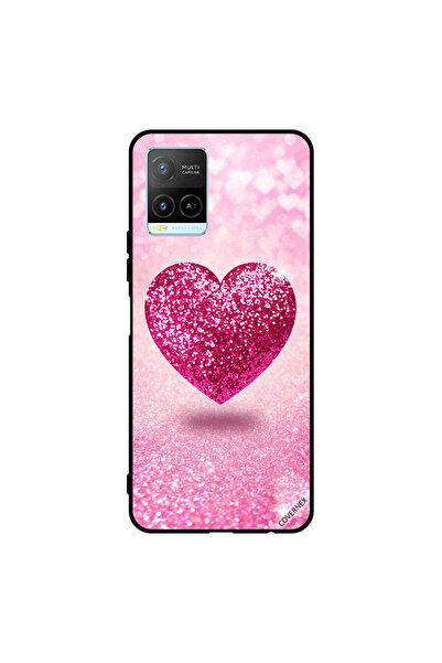 Covernex Protective Case Cover For Vivo Y32 Pink Glitter Heart
