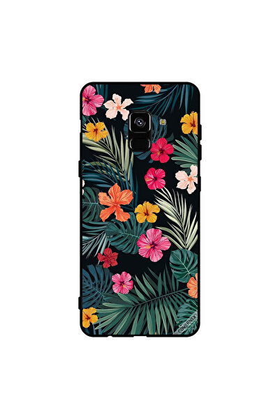 Covernex غطاء حماية لهاتف سامسونج جالاكسي A8+ (2018) زهور متعددة الألوان وريش...