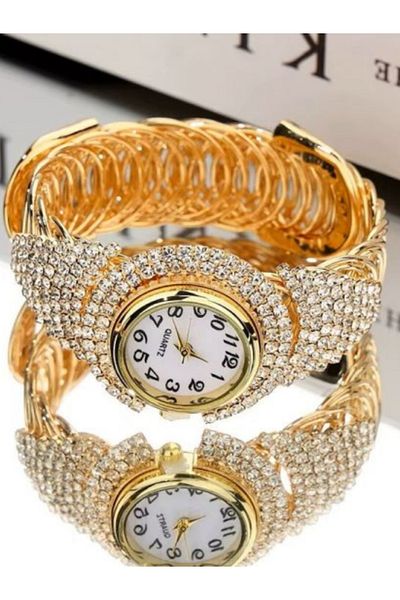 Kelan Luxury Diamond Watch 14K Gold Crystals