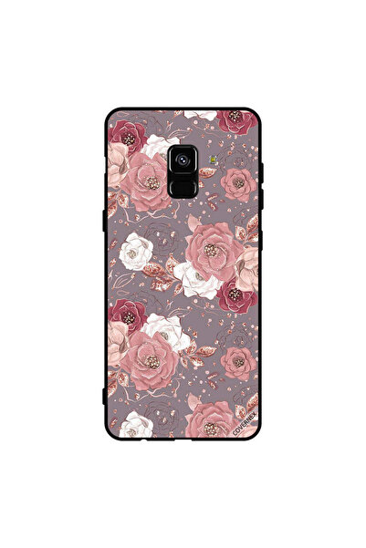 Covernex غطاء حماية لهاتف سامسونج جالاكسي A8+ (2018) بلون الشوكولاتة ونقشة زهور