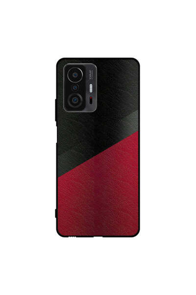 Covernex غطاء حماية لهاتف شاومي 11T بنمط جلدي أسود وأحمر