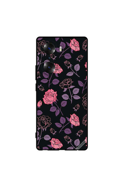 Covernex غطاء حماية لهاتف Honor 60 - زهور وردية وأرجوانية