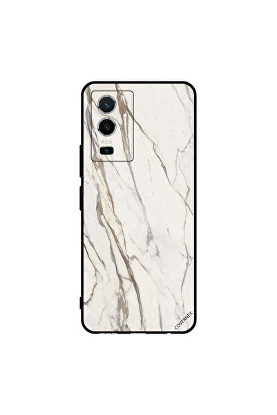 Covernex غطاء حماية لهاتف فيفو Y76 5G بنمط رخامي أبيض متشقق