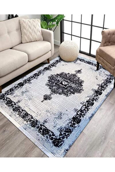 Zümrüt Ev Tekstil Dokuma Kaymaz Taban İpeksi Jakarlı Halı Avangar Desen