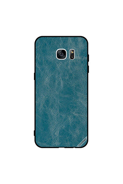 Covernex غطاء حماية لهاتف سامسونج جالاكسي S7 إيدج بنمط جلدي أزرق