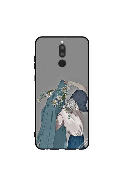 Covernex غطاء حماية لهاتف هواوي ميت 10 لايت بتصميم فتاة ترتدي معطفًا مزهرًا