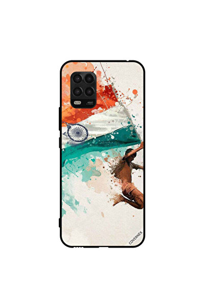 Covernex غطاء حماية لهاتف شاومي مي 10 لايت 5G يحمل علم الهند أثناء الطيران