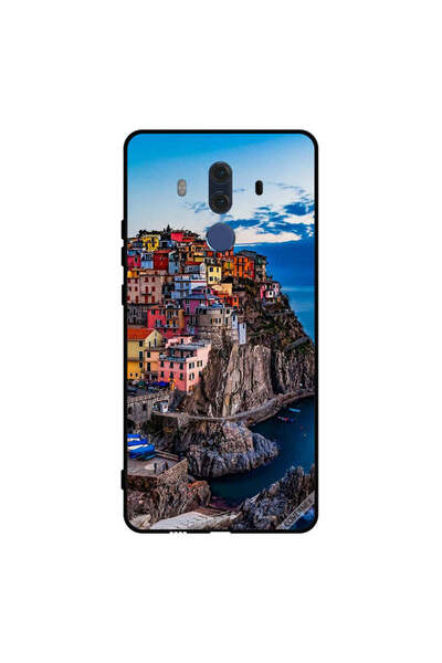 Covernex غطاء حماية لهاتف هواوي ميت 10 برو - منازل ملونة على البحر