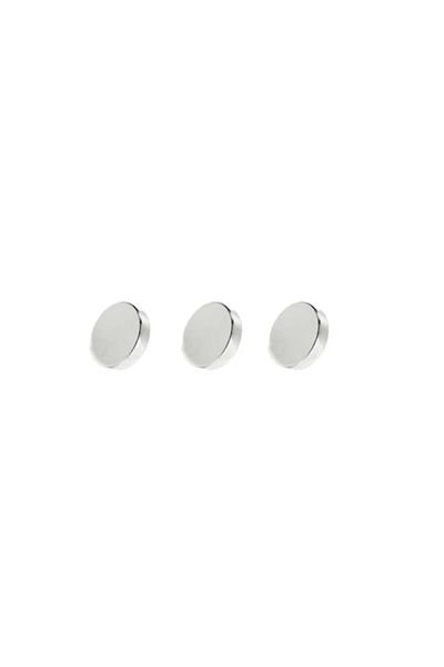 dalimag Set de 3 magneți rotunzi puternici, gri, disc, simpli, 25 mm x 5 mm