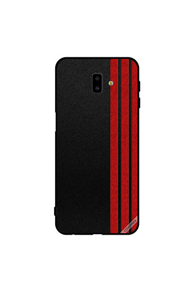Covernex غطاء حماية لهاتف سامسونج جالاكسي J6+ بثلاثة خطوط عمودية حمراء