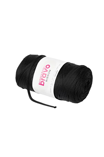Bravo Ribbon Polyester Yarn Macrame 200 Gr 270 Black