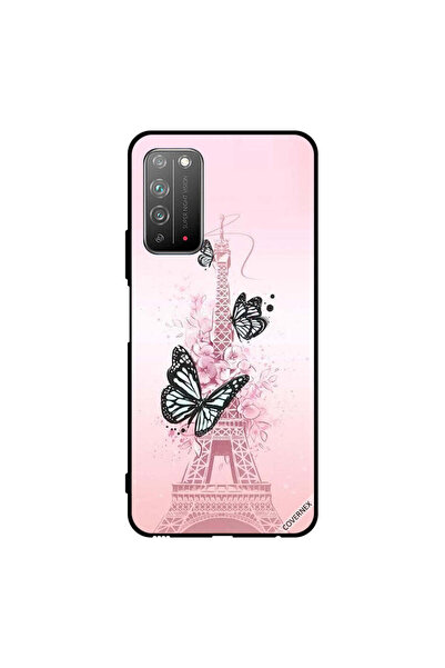 Covernex غطاء حماية لهاتف Honor X10 5G برسومات فراشات سوداء على برج Effiel