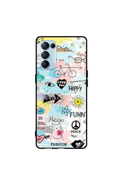 Covernex Protective Case Cover For Oppo Reno5 Pro 5G Doodle Meow Enjoy