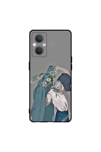 Covernex غطاء حماية لهاتف Oppo A96 بقبعة فتاة ترتدي معطفًا مزهرًا