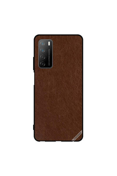 Covernex غطاء حماية لهاتف Honor Play 4 بنمط جلدي بني داكن
