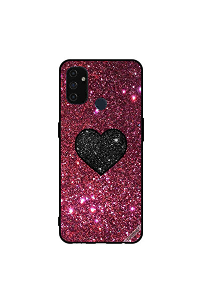 Covernex غطاء حماية لهاتف Oneplus Nord N100 بتصميم قلب أسود مع بريق أحمر