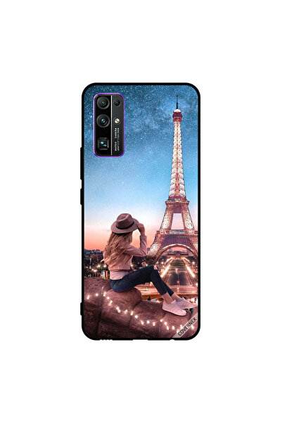Covernex غطاء حماية لهاتف Honor 30 - فتاة القبعة البنية وبرج إيفيل