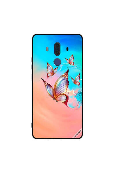 Covernex غطاء حماية لهاتف هواوي ميت 10 برو - فراشات تحلق فوق لون الطلاء