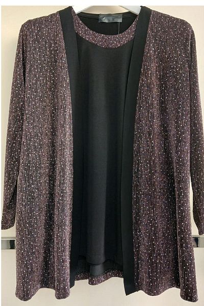 N.Y.YILDIZ STAR PLUS SIZE SILVERY STONE ΔΙΠΛΗ ΜΠΛΟΥΖΑ ΜΠΟΥΜΕΛΟ ΕΜΠΡΙΜΕΝΟ 1, ΚΑΤΑΣΤΗΜΑ ΣΑΝΤΙ ΜΗΘΥ ΕΙΔΙΚΟ ΣΕΤ ΣΑΛΙΟΥ ΚΟΛΑΡΙΟΥ