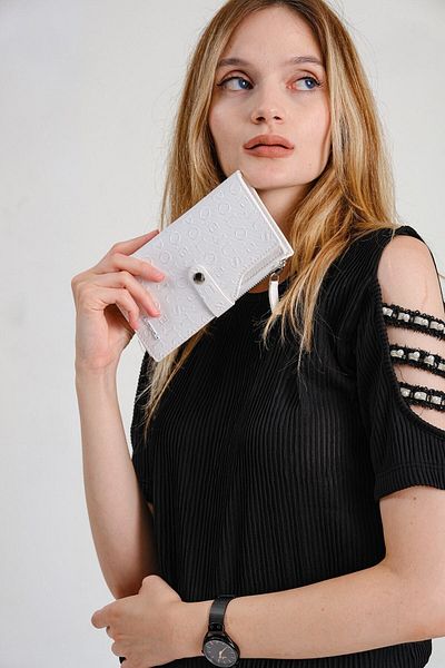 Just Polo JP Original Just Polo Coin Zipper Vertical Multi-Compartment Women's Wallet Handheld Portfolio 19*10 cm 1 White