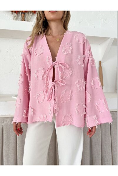 Ekim Store Kimono Shirt with Tassel Tie Detail