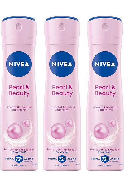 NIVEA Pearl & Beauty Antiperspirant Deodorant for Women, Soft & Smooth, 48H Active Protection, 0% Al