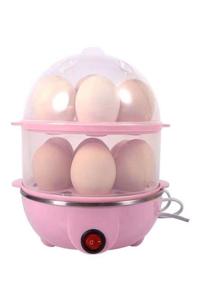 DLC Double Layer Egg Steamer – 14 Egg Capacity, 350W (Pink/White)