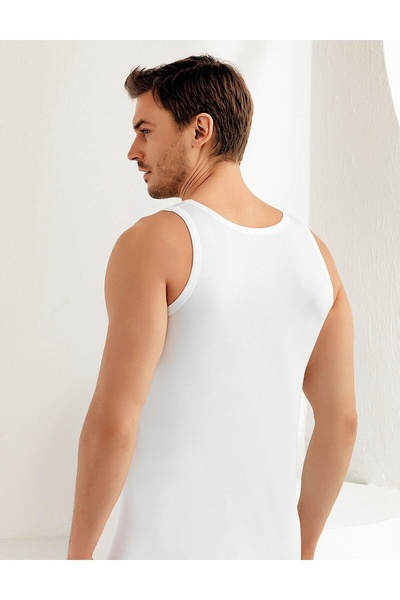 Şahinler Men's Wide Strap 6-Piece Combed Cotton Undershirt