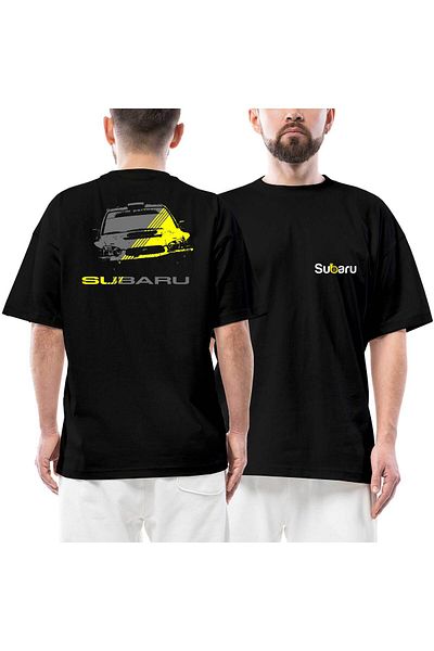 Z zepplin Μπλουζάκι Subaru Impreza με επένδυση μπροστινό πίσω με στάμπα μαύρο oversize